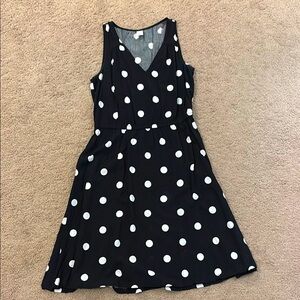 Black white polka dot sleeveless light summer dress Old Navy XS